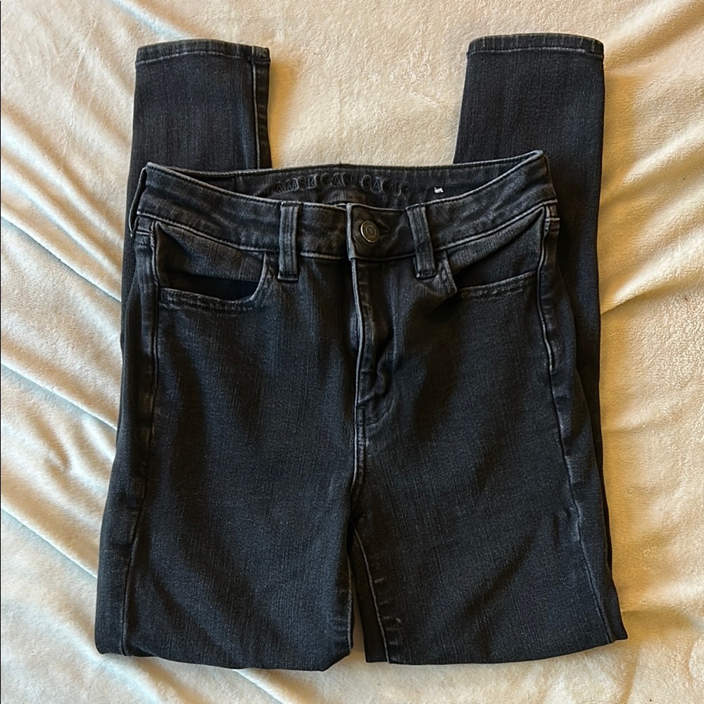 American Eagle Super High Rise Jegging Black Skinny Jeans